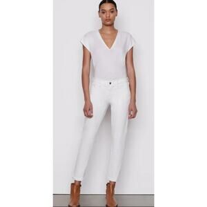 FRAME Le Garcon Blanc •26• White Boyfriend Girlfriend Mid Rise Jeans READ